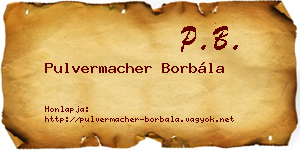 Pulvermacher Borbála névjegykártya